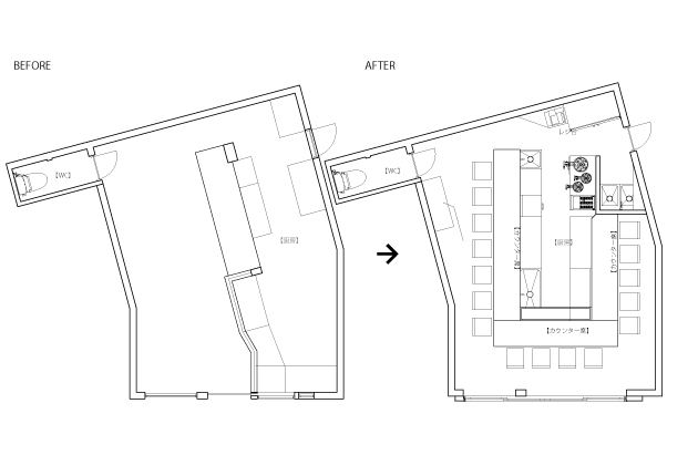 けやき通り 海晴れ 平面図　BEFORE/AFTER
