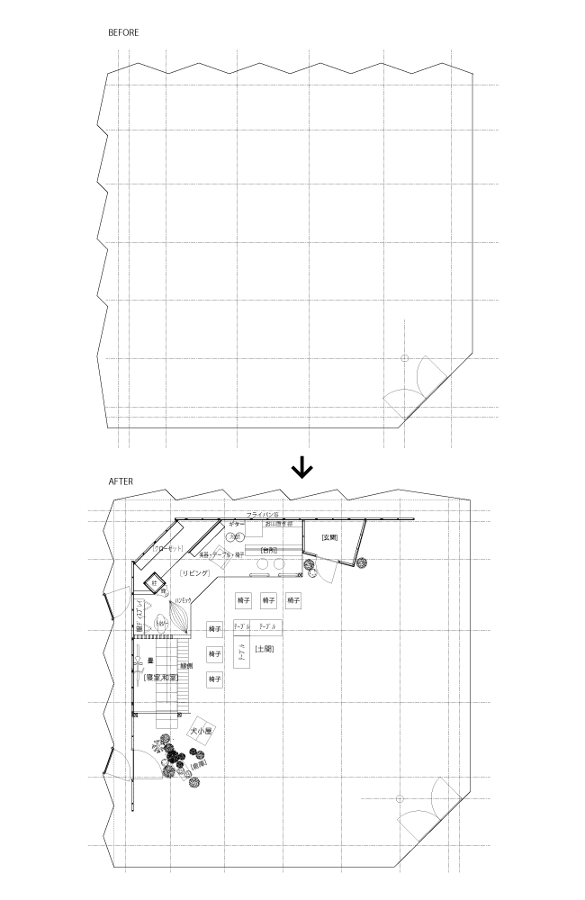 KBCドォーモ 平面図　BEFORE/AFTER