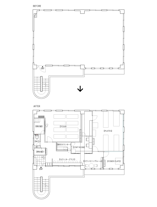 core-revision 平面図　BEFORE/AFTER