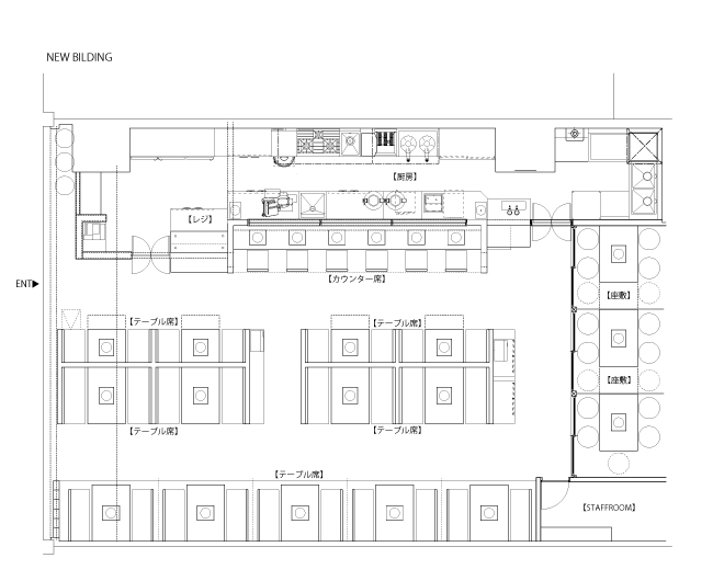 しゃぶしゃぶ・すき焼き 但馬屋 平面図　BEFORE/AFTER