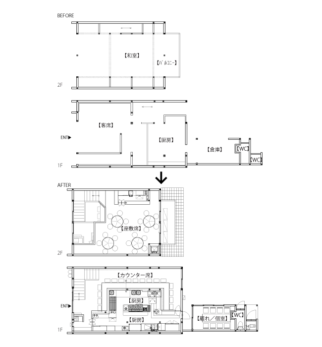 マロバシ 平面図　BEFORE/AFTER