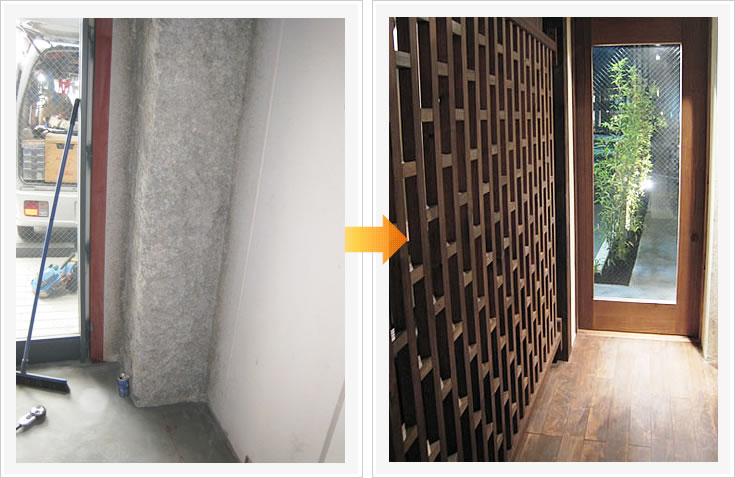 ビフォアフター 旬鮨季酒　エントランス店内側