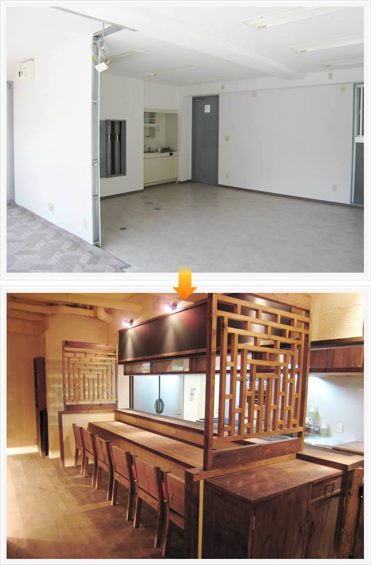 しゃぶしゃぶ鍋居酒屋 春日原　十八　カウンター席