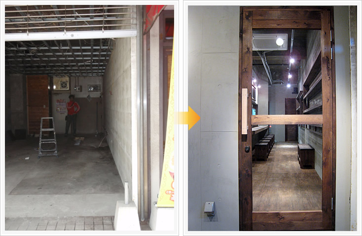 居酒屋 Bootleg 店舗デザイン構築事例1 エントランス