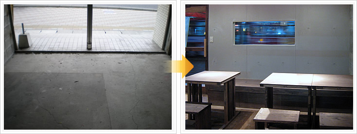 居酒屋 Bootleg 店舗デザイン構築事例1 テーブル席