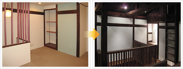 焼鳥まろばし 店舗デザイン構築事例1 階段エントランス2