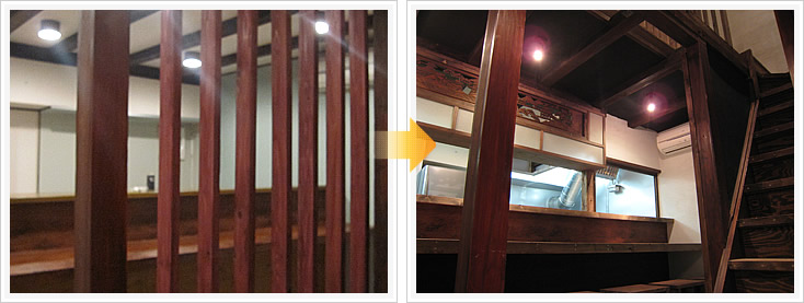 焼鳥まろばし 店舗デザイン構築事例4 階段