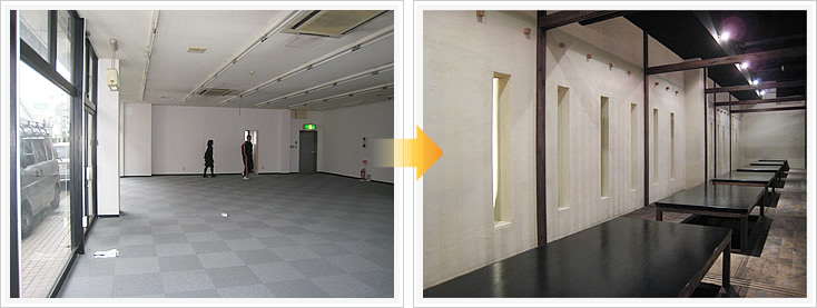 串と魚 にぎわい 店内テーブル席