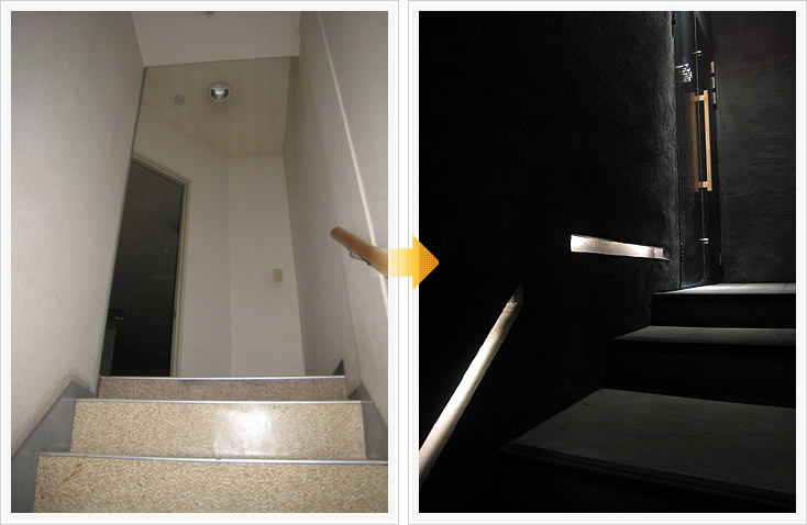 olta BAR 階段とエントランス