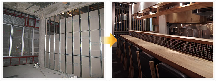 六角道 カウンター席