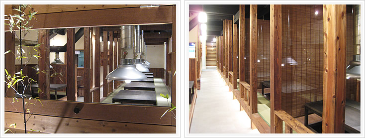 七輪焼肉ふくの牛 窓から店内を覗く