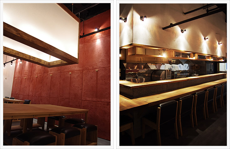 やきとり「六角道」カウンター席とテーブル席