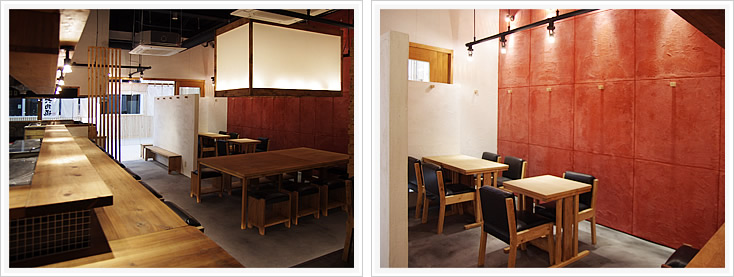 やきとり「六角道」テーブル席と個室席